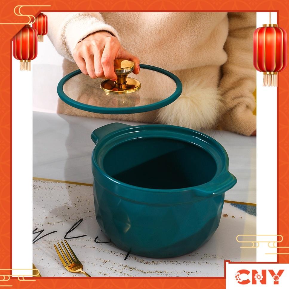 3.5L Ceramic Casserole with Glass Cover Cookware Soup Bowls Stew Clay Pot Periuk Tanah With Lids 3.5L钻石炖锅陶瓷砂锅 Green