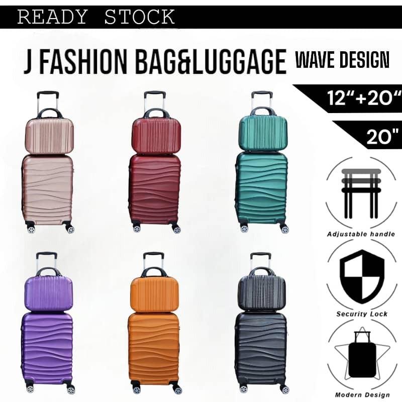 Wave H travel luggage bag abs suitcase 20inch cabin size ready stock beg bagasi
