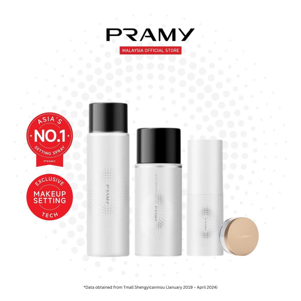 [BUNDLE] PRAMY Moisturizing Dewy Finish Makeup Setting Spray + Sheer Translucent Loose Powder