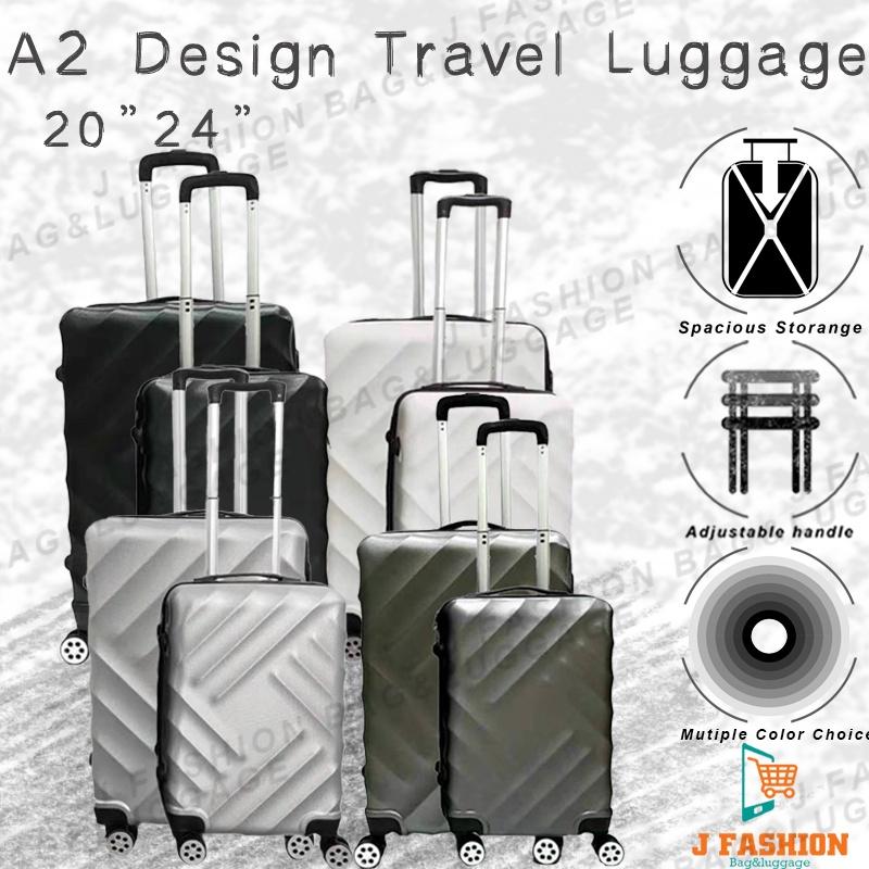 new design A2 Plain luggage 20\"0NLY/24\"ONLY abs travel luggage bag READY STOCK beg bagasi