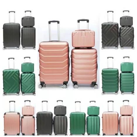 ABS quality travel luggage bag suitcases 3in1 or 2in1 24 inch+20 inch+14 inch plain beg bagasi 14\" 20\" 24\"