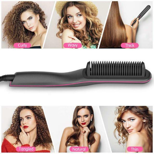 Hair And Beard Straightener Professional Saion Toois Black pink