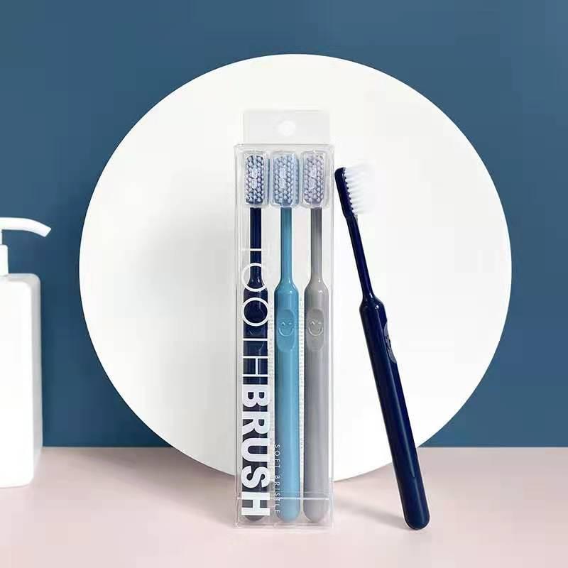 Soft Bristle Smlie Toothbrush (3 Counts)Essential Clean Toothbrushes (3 Pcs) [Super Value Pack]