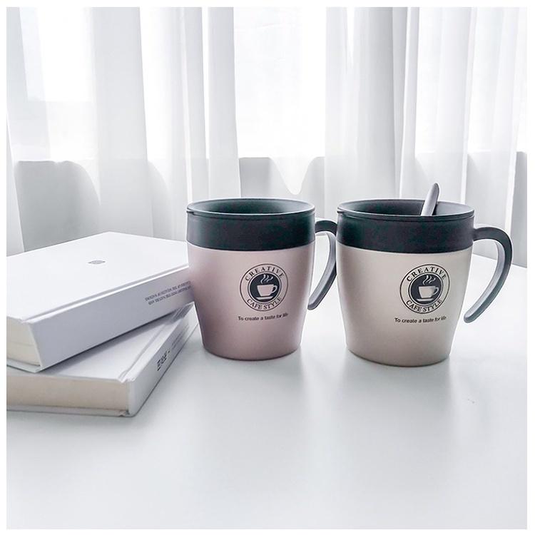 【READY STOCK】330ml Ingenuity Leisure Vacuum Insulation Cup 330ml手柄咖啡杯 Black