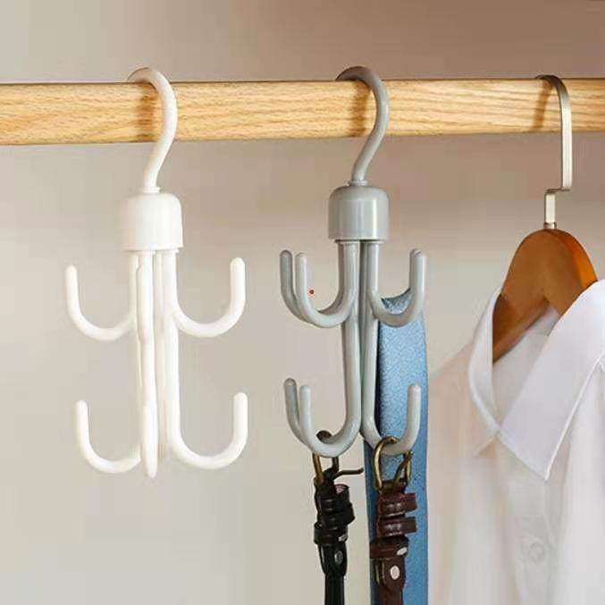 8 Hook Claw Hook Rotating Rack Scarf Bag Hanger Holder Necktie Bag Hooks